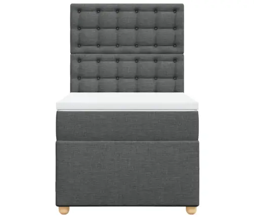 Atsperu Gultas Rāmis Ar Matraci, Tumši Pelēka Audums, 100X200Cm Vidaxl