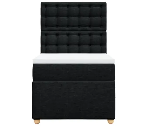 Kontinentaalvoodi Madratsiga, Must, 100X200 cm Kangas