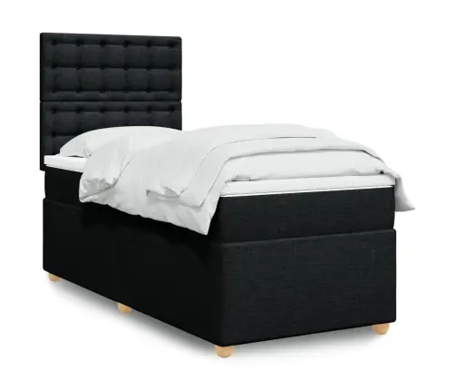 Kontinentaalvoodi Madratsiga, Must, 100X200 cm Kangas