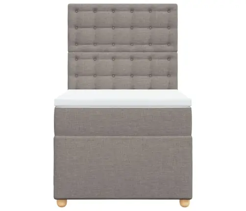 Lova Su Spyruoklėmis Ir Čiužiniu, Taupe, 100X200cm Audinys