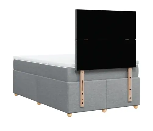 Lova Su Spyruoklėmis Ir Čiužiniu, Pilka, 120X190cm Audinys