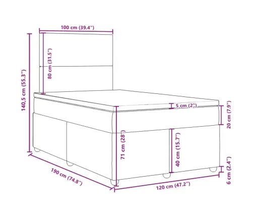 Kontinentaalvoodi Madratsi, Must, 120X190 cm Kangas