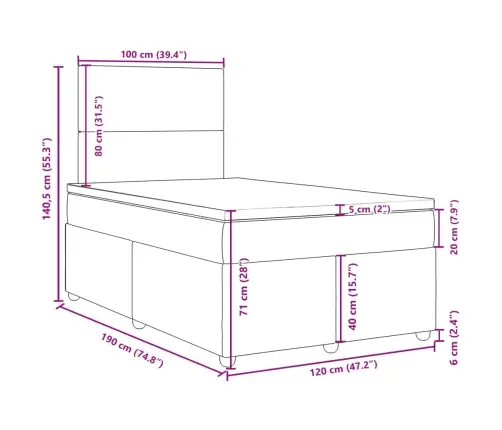 Kontinentaalvoodi Madratsiga, Sinine, 120 X 190 cm Kangas