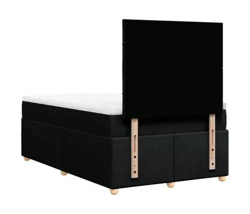 Atsperu Gulta Ar Matraci, Melns Audums, 120X190 Cm Vidaxl