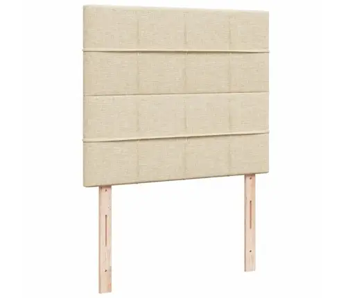 Lova Su Spyruoklėmis Ir Čiužiniu, Kreminė, 120X190cm Audinys