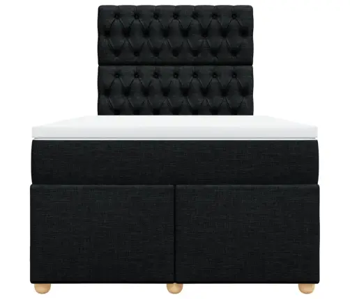 Lova Su Spyruoklėmis Ir Čiužiniu, Juoda, 120X190cm Audinys