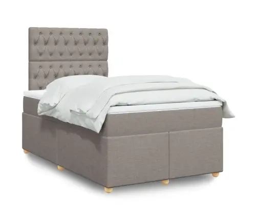 Lova Su Spyruoklėmis Ir Čiužiniu, Taupe, 120X190cm Audinys