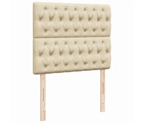 Atsperu Gulta Ar Matraci, Krēmkrāsas Audums, 120X190 Cm Vidaxl