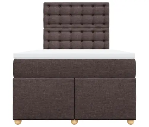 Atsperu Gulta Ar Matraci, Tumši Brūns Audums, 120X190 Cm Vidaxl