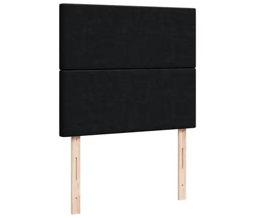 Atsperu Gultas Rāmis Ar Matraci, Melna Audums, 120X200 Cm Vidaxl