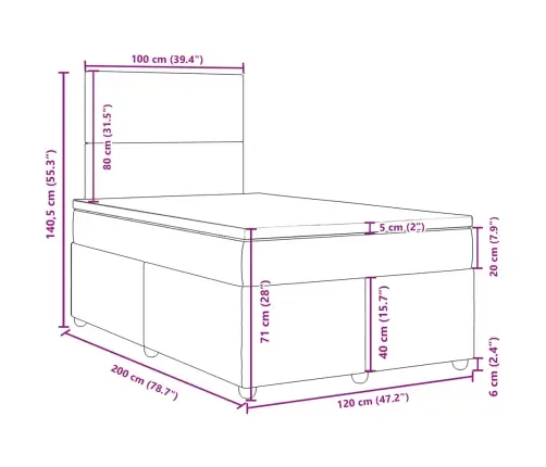 Kontinentaalvoodi Madratsiga, Kreemjas, 120X200 cm Kangas