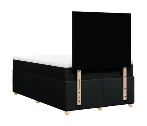 Atsperu Gultas Rāmis Ar Matraci, Melna Audums, 120X200 Cm Vidaxl