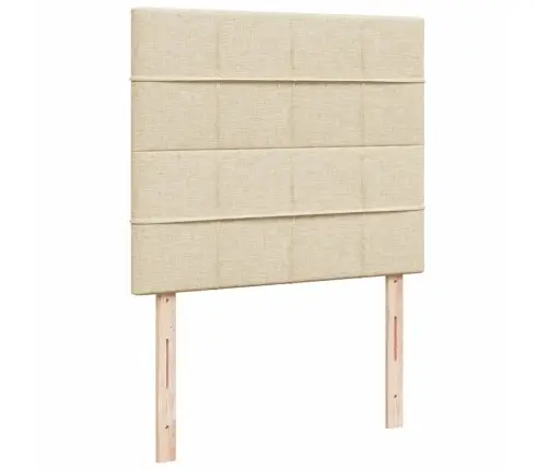 Lova Su Spyruoklėmis Ir Čiužiniu, Kreminė, 120X200 cm Audinys