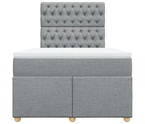 Atsperu Gulta Ar Matraci, Gaiši Pelēka Audums, 120X200Cm Vidaxl