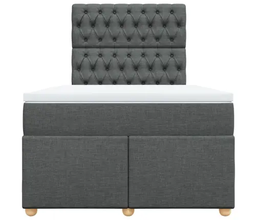 Atsperu Gulta Ar Matraci, Tumši Pelēka Audums, 120X200Cm Vidaxl