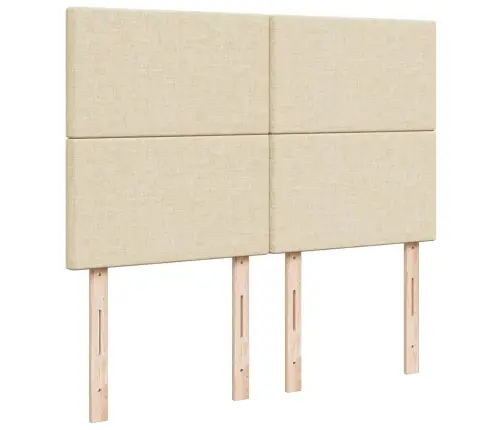 Lova Su Spyruoklėmis Ir Čiužiniu, Kreminė, 140X200 cm Audinys