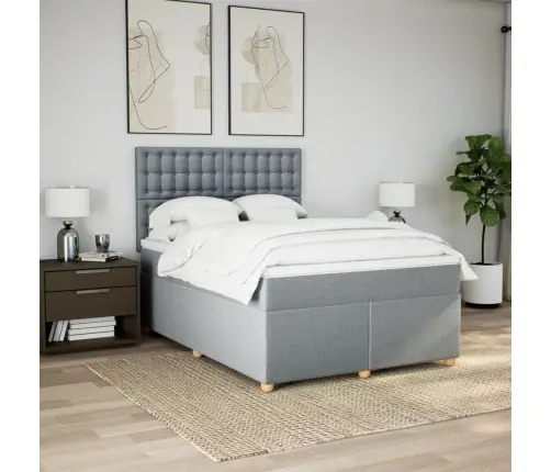 Kontinentaalvoodi Madratsiga, Helehall, 140X200 cm Kangas