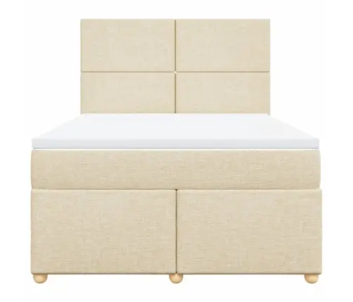 Kontinentaalvoodi Madratsiga, Kreemjas, 160X200 cm Kangas