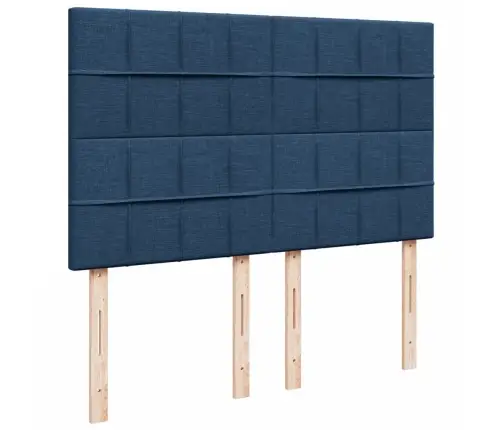 Atsperu Gulta Ar Matraci, Zils, 160X200 Cm, Audums Vidaxl