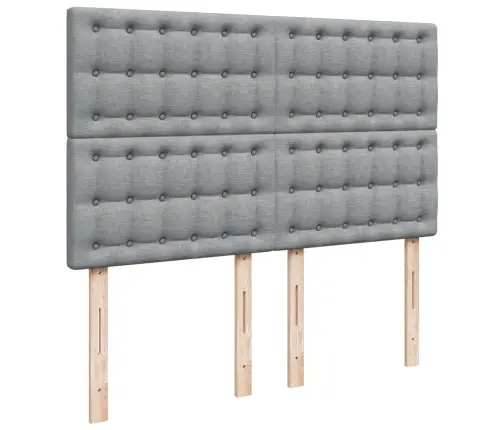 Atsperu Gulta Ar Matraci, Gaiši Pelēka Audums, 160X200 Cm Vidaxl