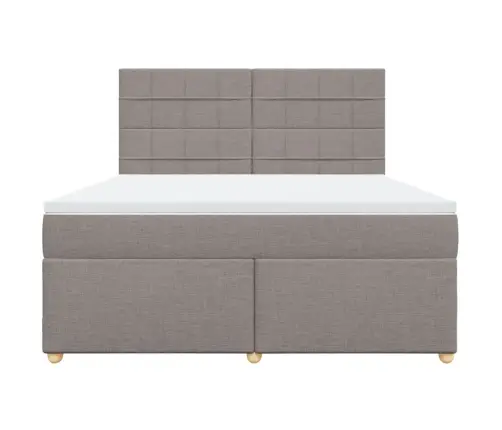 Lova Su Spyruoklėmis Ir Čiužiniu, Taupe, 180X200 cm Audinys