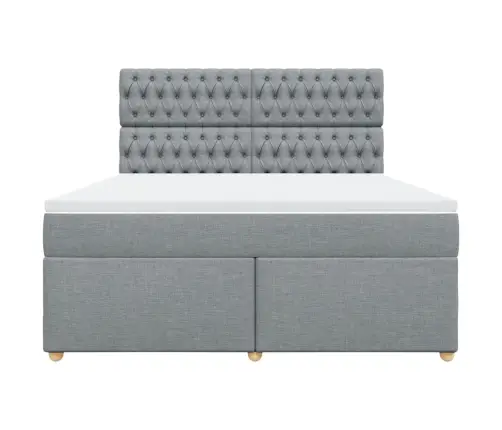 Lova Su Spyruoklėmis Ir Čiužiniu, Pilka, 180X200cm Audinys