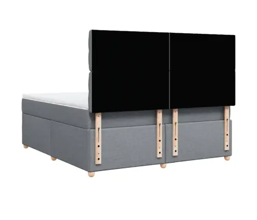 Lova Su Spyruoklėmis Ir Čiužiniu, Pilka, 180X200cm Audinys