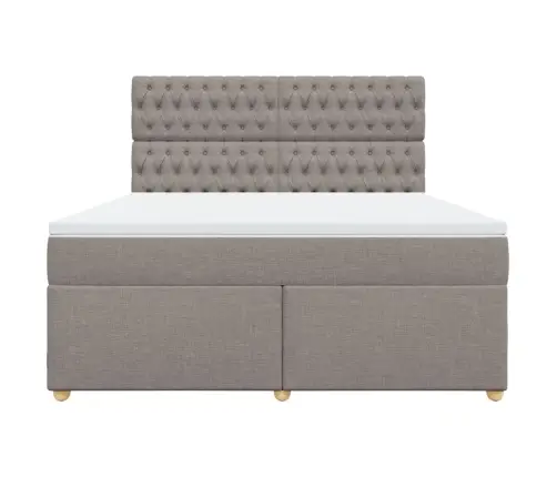 Atsperu Gulta Ar Matraci, Pelēkbrūns, 180X200 Cm, Audums Vidaxl