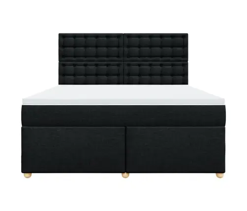 Kontinentaalvoodi Madratsiga, Must, 180X200 cm Kangas