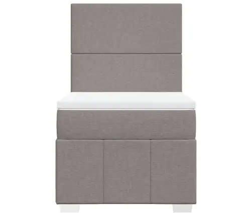 Lova Su Spyruoklėmis Ir Čiužiniu, Taupe, 80X200 cm Audinys