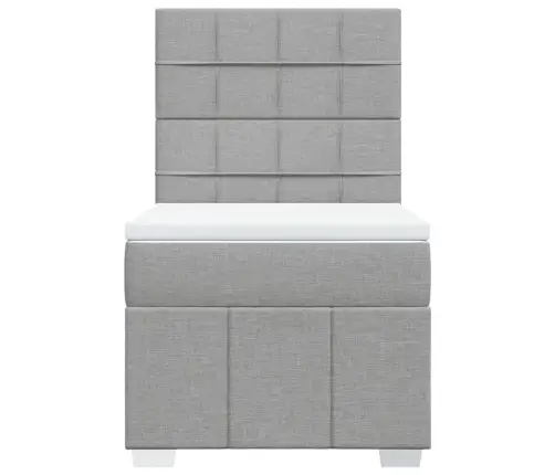 Atsperu Gultas Rāmis Ar Matraci, Gaiši Pelēka Audums, 80X200 Cm Vidaxl