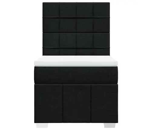 Atsperu Gultas Rāmis Ar Matraci, Melna, 80X200 Cm, Audums Vidaxl