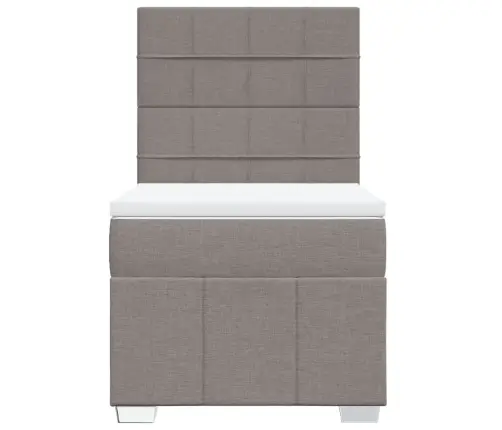 Atsperu Gultas Rāmis Ar Matraci, Pelēkbrūns, 80X200 Cm, Audums Vidaxl