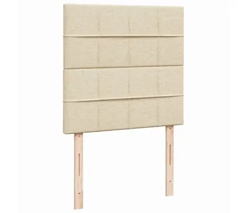 Lova Su Spyruoklėmis Ir Čiužiniu, Kreminė, 80X200cm Audinys