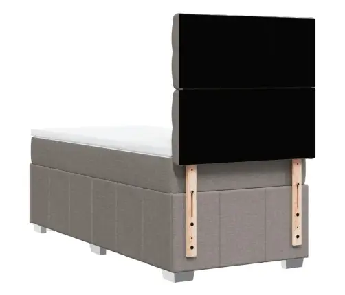 Atsperu Gultas Rāmis Ar Matraci, Pelēkbrūns, 80X200 Cm, Audums Vidaxl