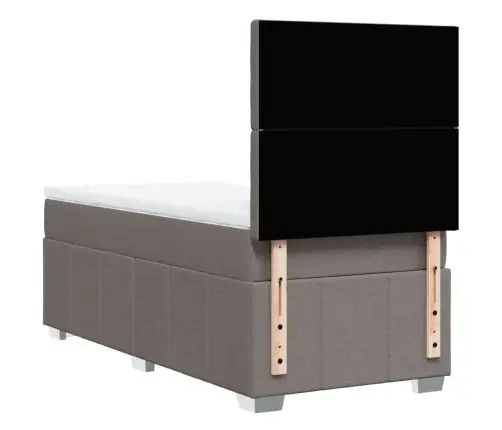 Lova Su Spyruoklėmis Ir Čiužiniu, Taupe, 80X200 cm Audinys