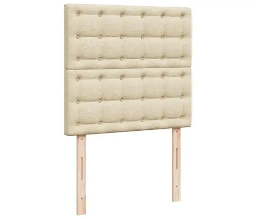 Atsperu Gultas Rāmis Ar Matraci, Krēmkrāsas, 80X200 Cm, Audums Vidaxl