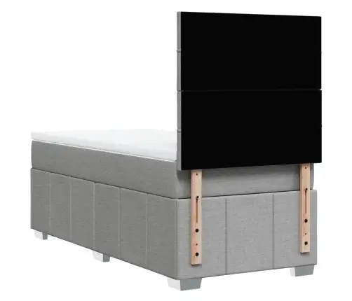 Atsperu Gulta Ar Matraci, Gaiši Pelēka, 90X190 Cm, Audums Vidaxl