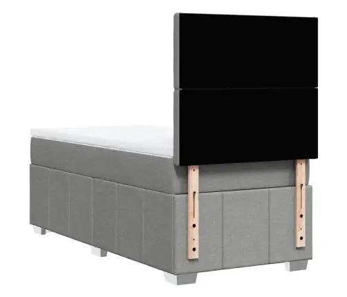 Lova Su Spyruoklėmis Ir Čiužiniu, Pilka, 90X190 cm Audinys