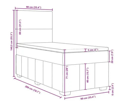 Atsperu Gultas Rāmis Ar Matraci, Melna, 90X200 Cm, Audums Vidaxl Atsperu Gultas Rāmis Ar Matraci, Melna, 90X200 Cm, Audums Vidaxl