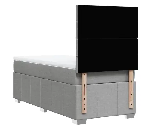 Lova Su Spyruoklėmis Ir Čiužiniu, Pilka, 90X200 cm Audinys