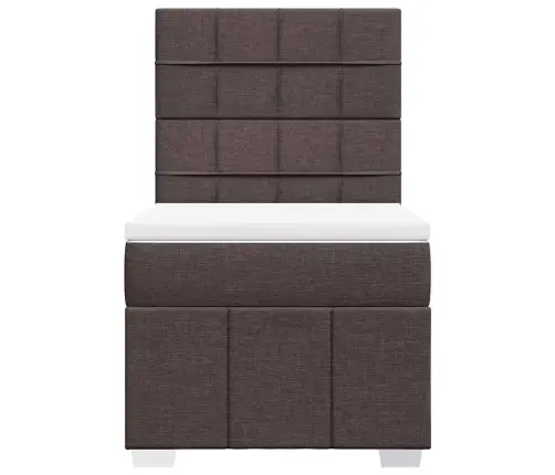 Atsperu Gultas Rāmis Ar Matraci, Tumši Brūna, 90X200 Cm, Audums Vidaxl