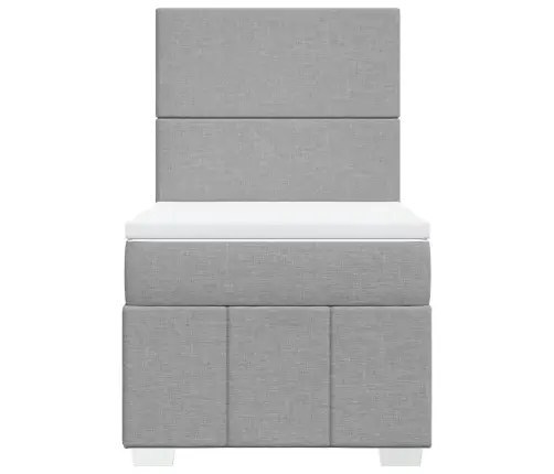 Atsperu Gultas Rāmis Ar Matraci, Gaiši Pelēka Audums, 100X200Cm Vidaxl