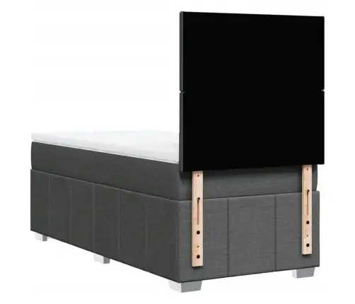 Atsperu Gultas Rāmis Ar Matraci, Tumši Pelēka Audums, 100X200Cm Vidaxl