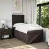 Atsperu Gultas Rāmis Ar Matraci, Tumši Brūna, 100X200Cm, Audums Vidaxl