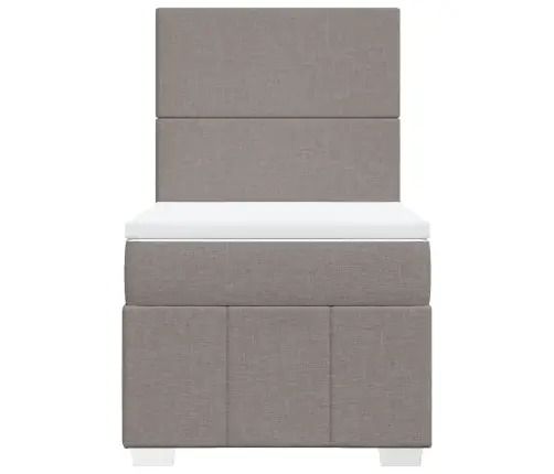 Atsperu Gultas Rāmis Ar Matraci, Pelēkbrūns, 100X200 Cm, Audums Vidaxl