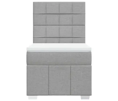 Atsperu Gultas Rāmis Ar Matraci, Gaiši Pelēka Audums, 100X200Cm Vidaxl