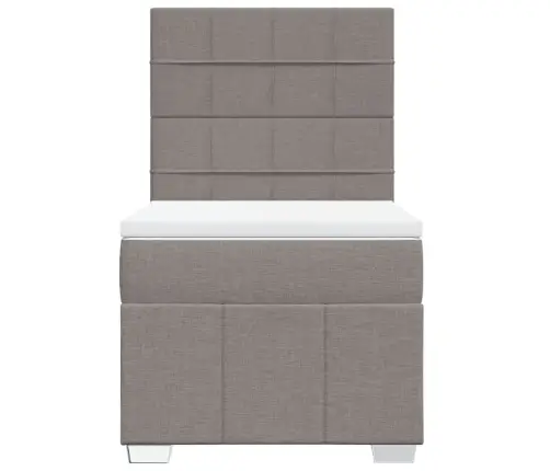 Atsperu Gultas Rāmis Ar Matraci, Pelēkbrūns, 100X200 Cm, Audums Vidaxl