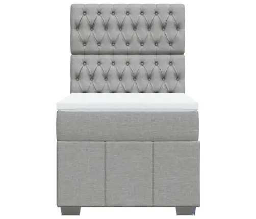 Atsperu Gultas Rāmis Ar Matraci, Gaiši Pelēka Audums, 100X200Cm Vidaxl