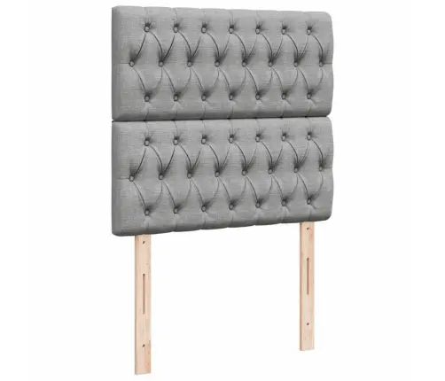 Atsperu Gultas Rāmis Ar Matraci, Gaiši Pelēka Audums, 100X200Cm Vidaxl